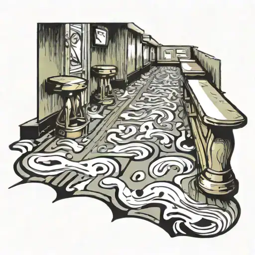 Sticky Footprints on floor of bar tattoo design idea