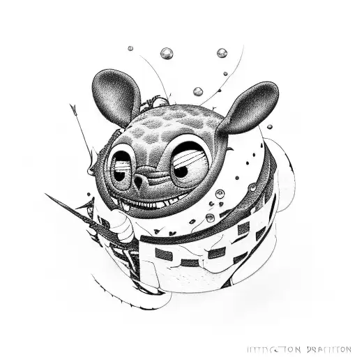 stich and leather tattoo design idea