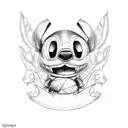 stich and leather tattoo design idea