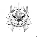 stich and leather tattoo design idea