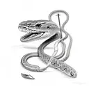 facing down sword with three crowns on the blade with a bushmaster snake wrapped around it tattoo design idea