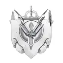 facing down sword with three crowns on the blade with a bushmaster snake wrapped around it tattoo design idea