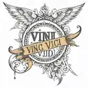 VINI VICI VIDI VICI words surrounded tattoo design idea
