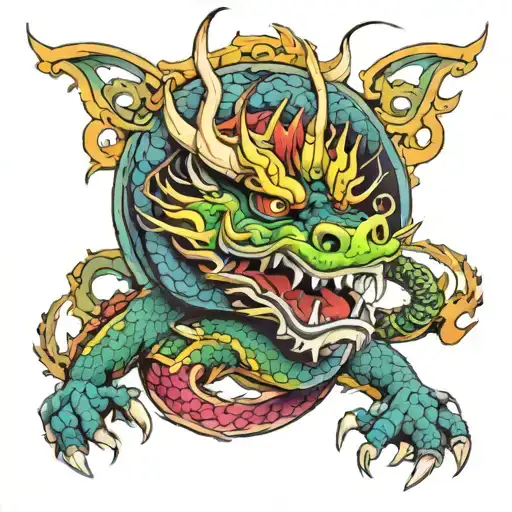 colourful yakuza dragon tatoo for arms tattoo design idea