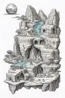 geology formations forming a family tattoo design idea