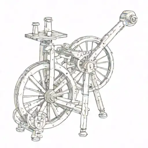 Nightingale spinning wheel tattoo design idea