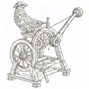 Nightingale spinning wheel tattoo design idea