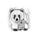 Bear protecting her cub tattoo design idea