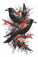 two crows tattoo design idea