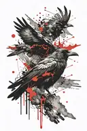 two crows tattoo design idea