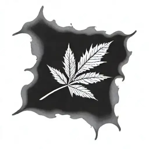 weed leaf  tattoo design idea
