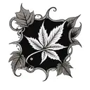 weed leaf  tattoo design idea