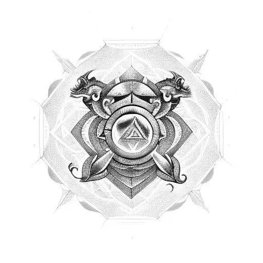 hermetic symbol collage tattoo design idea