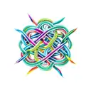 knotted and tangled geometric shape  tattoo design idea