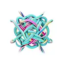 knotted and tangled geometric shape  tattoo design idea