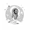 dead astronaut tattoo design idea