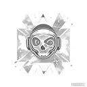 dead astronaut tattoo design idea