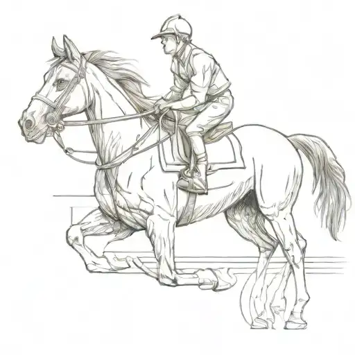 racehorse with a dog jockey tattoo design idea