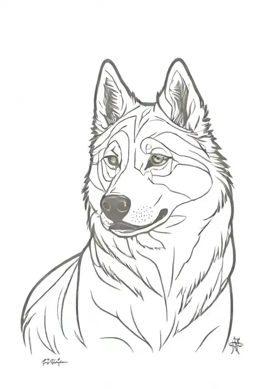 husky dog tattoo design idea