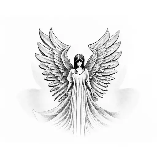real angel tattoo design idea