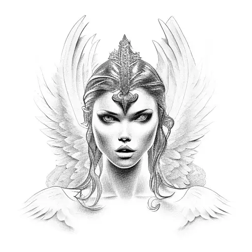real angel tattoo design idea