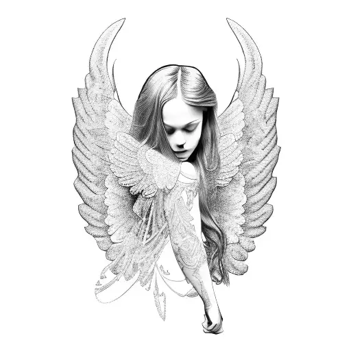 real angel tattoo design idea