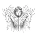 real angel tattoo design idea