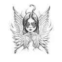 real angel tattoo design idea