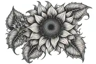 sunflower spiral tattoo design idea
