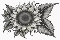 sunflower spiral tattoo design idea