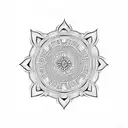 hindu pattern inside a circle tattoo design idea