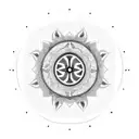 hindu pattern inside a circle tattoo design idea