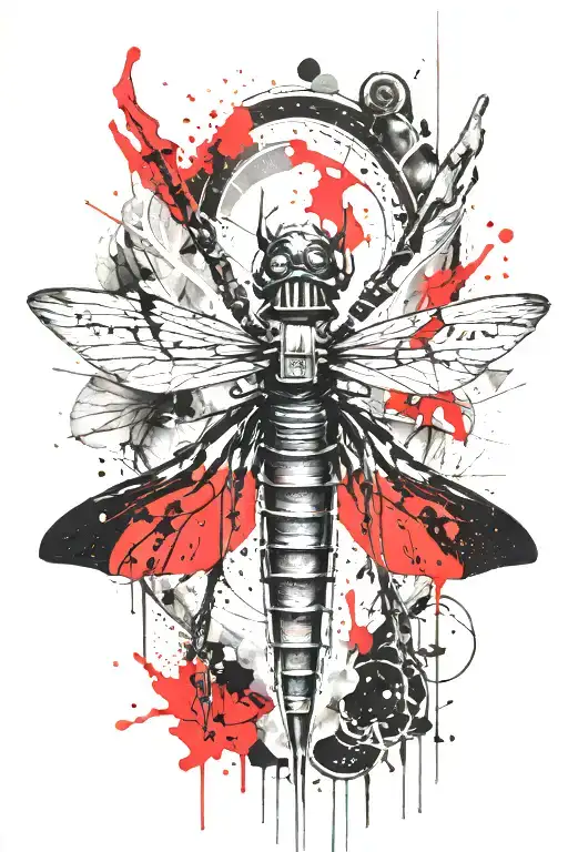 darth vader dragonfly tattoo design idea