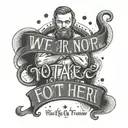 A tattoo of Conor McGregor's famous quote 'We're not here to take part, we're here to take over' in a bold and impactful font tattoo design idea