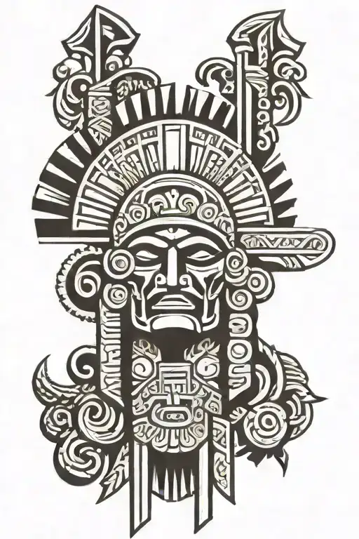 aztec tribal todum pole tattoo design idea