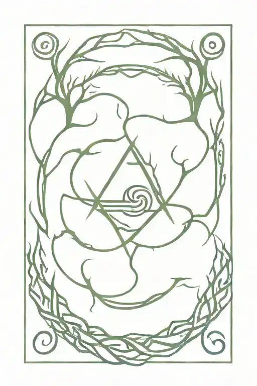 Jörmungandr, vegvisir and yggdrasil merged together tattoo design idea