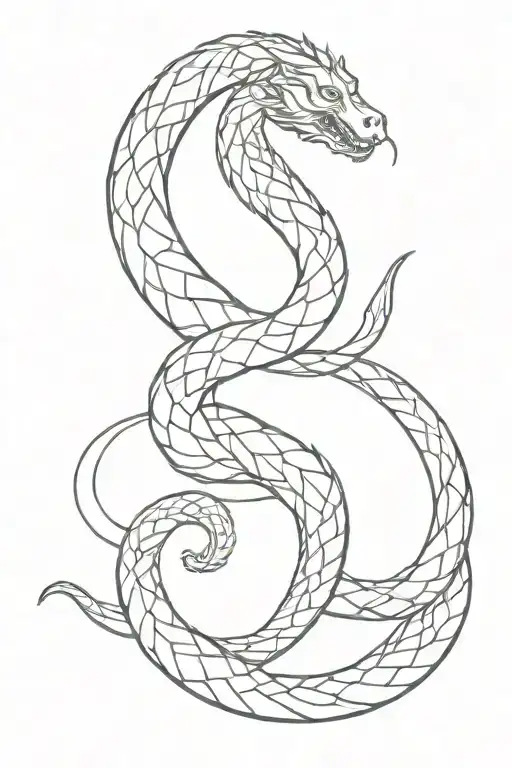 Yggdrasi, road guide and Jörmungandr wrapped tattoo design idea