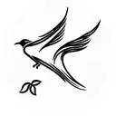 two birds falling with one pulling firebird tattoo design idea