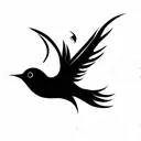 two birds falling with one pulling firebird tattoo design idea
