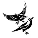 two birds falling with one pulling firebird tattoo design idea