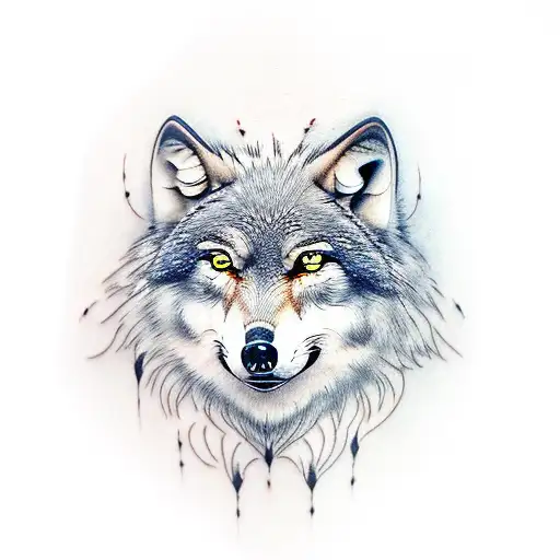 wolf and owl tattoo design idea