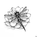 Dragonfly on water lily tattoo design idea