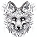 Fox tree tattoo design idea