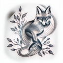Fox tree tattoo design idea