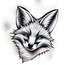 Fox tree tattoo design idea
