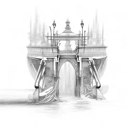 burning bridge tattoo design idea