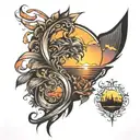 sunset tattoo design idea
