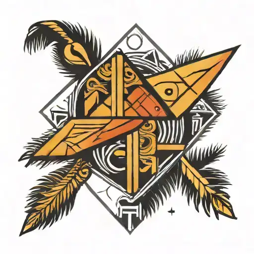 araucaria and mapuche geometry tattoo design idea