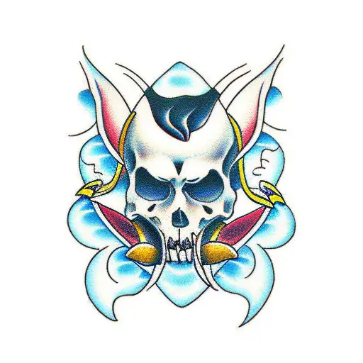 rockabilly with swallows  tattoo design idea