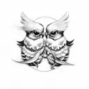 rockabilly with swallows  tattoo design idea